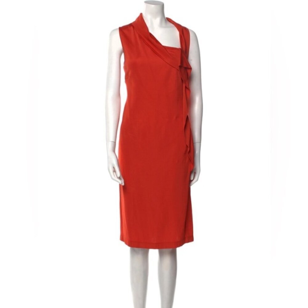 MAXMARA size Italian 46 orange midi dress us 10